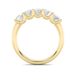2Cttw Oval Shaped Lab Grown Diamond (F/VS) Five Stone Band Ring in 14K Gold