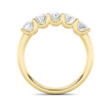 2Cttw Oval Shaped Lab Grown Diamond (F/VS) Five Stone Band Ring in 14K Gold