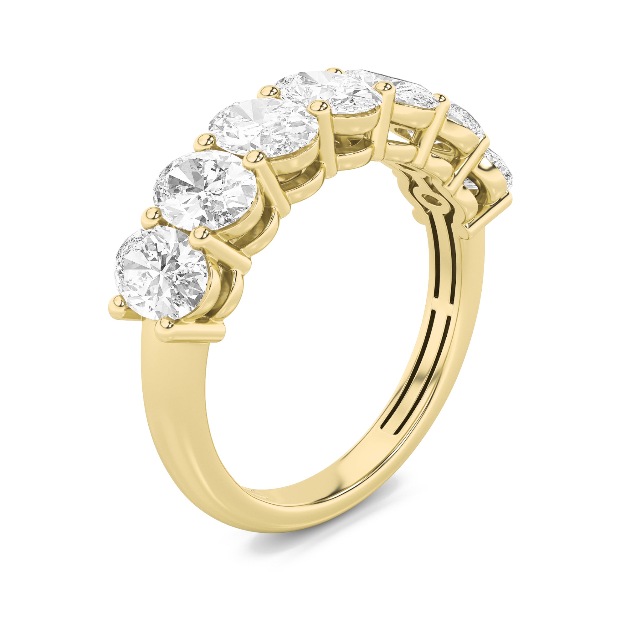 2Cttw Oval Shaped Lab Grown Diamond (F/VS) Seven Stone Band Ring in 14K Gold