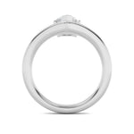 1.5Cttw Pear Shaped Lab Grown Diamond (F/VS) Chevron Solitaire Engagement Ring in 14K Gold