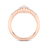 2Cttw Pear Shaped Lab Grown Diamond (F/VS) Accented Solitaire Fancy Engagement Ring in 14K Gold