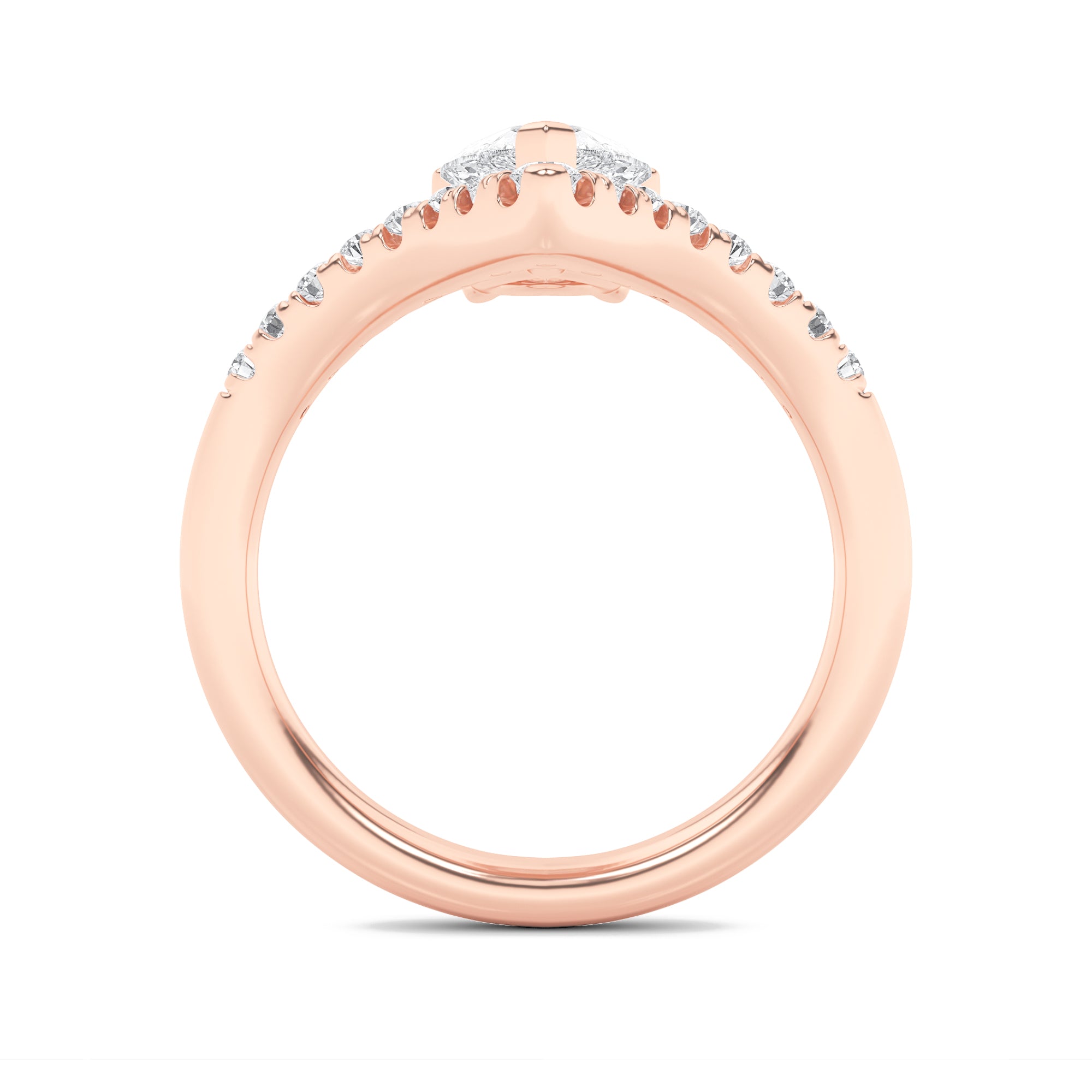2Cttw Pear Shaped Lab Grown Diamond (F/VS) Accented Solitaire Fancy Engagement Ring in 14K Gold