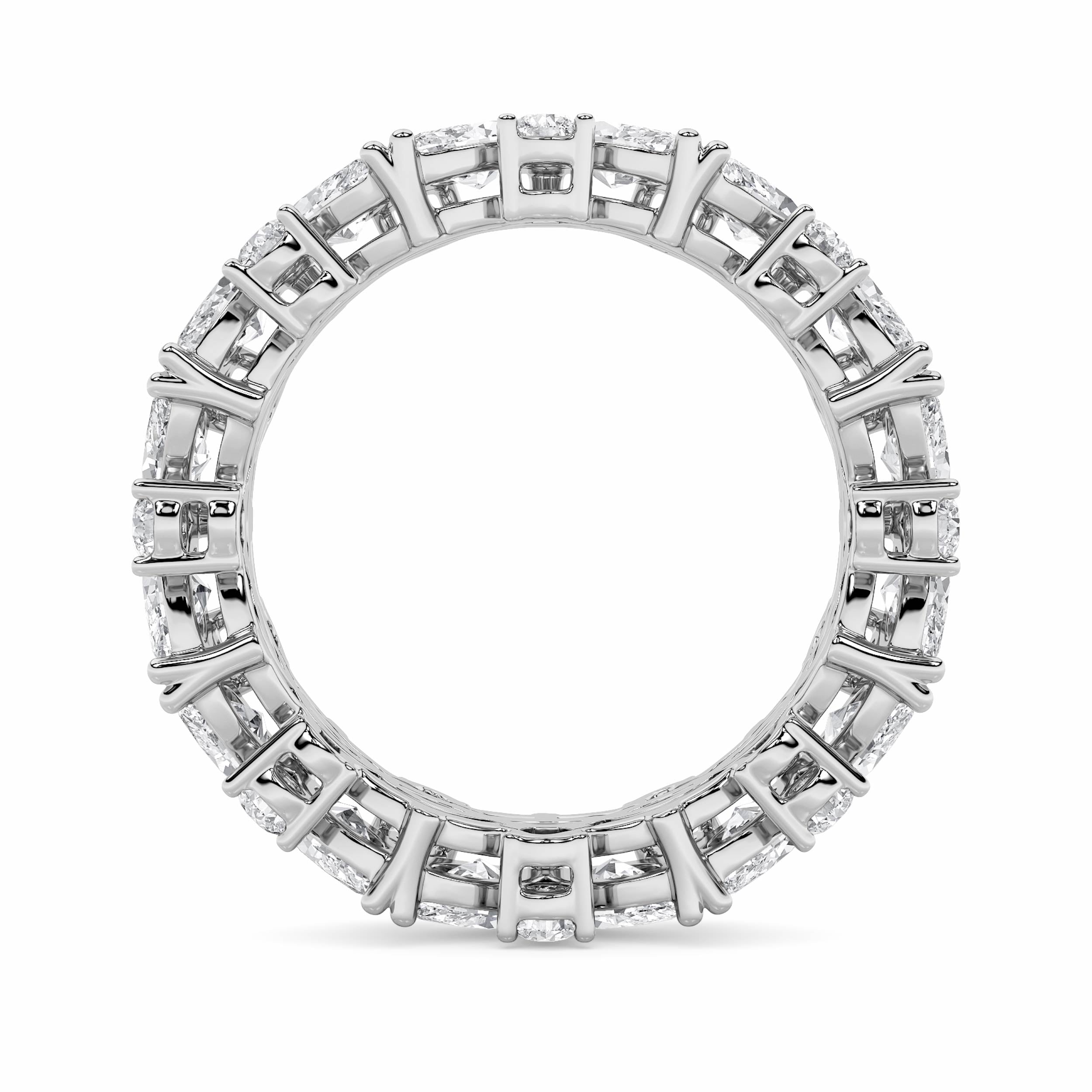 3Cttw Marquise Shaped Lab Grown Diamond (F/VS) Eternity Band Ring in 14K Gold - Size 7