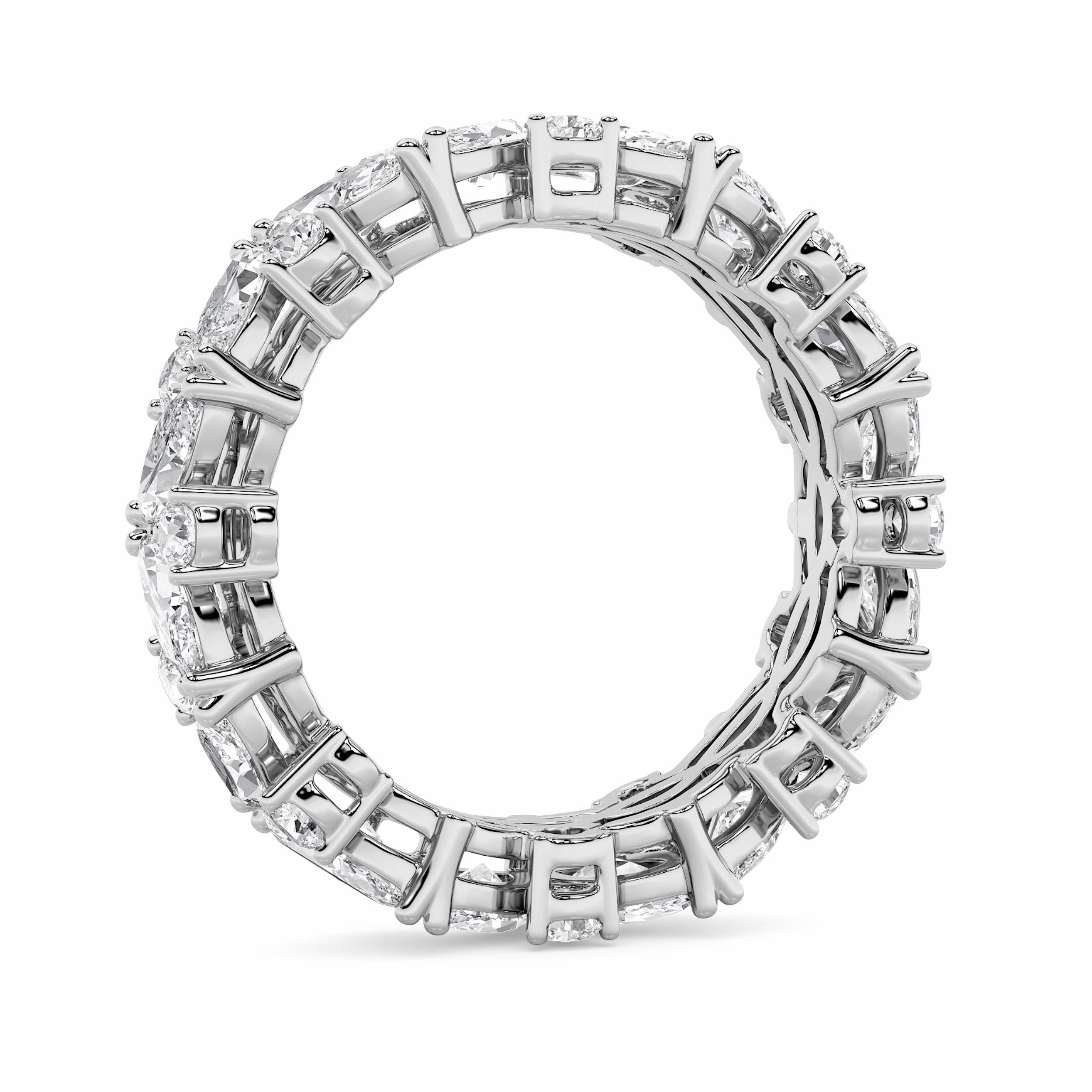 3Cttw Marquise Shaped Lab Grown Diamond (F/VS) Eternity Band Ring in 14K Gold - Size 7