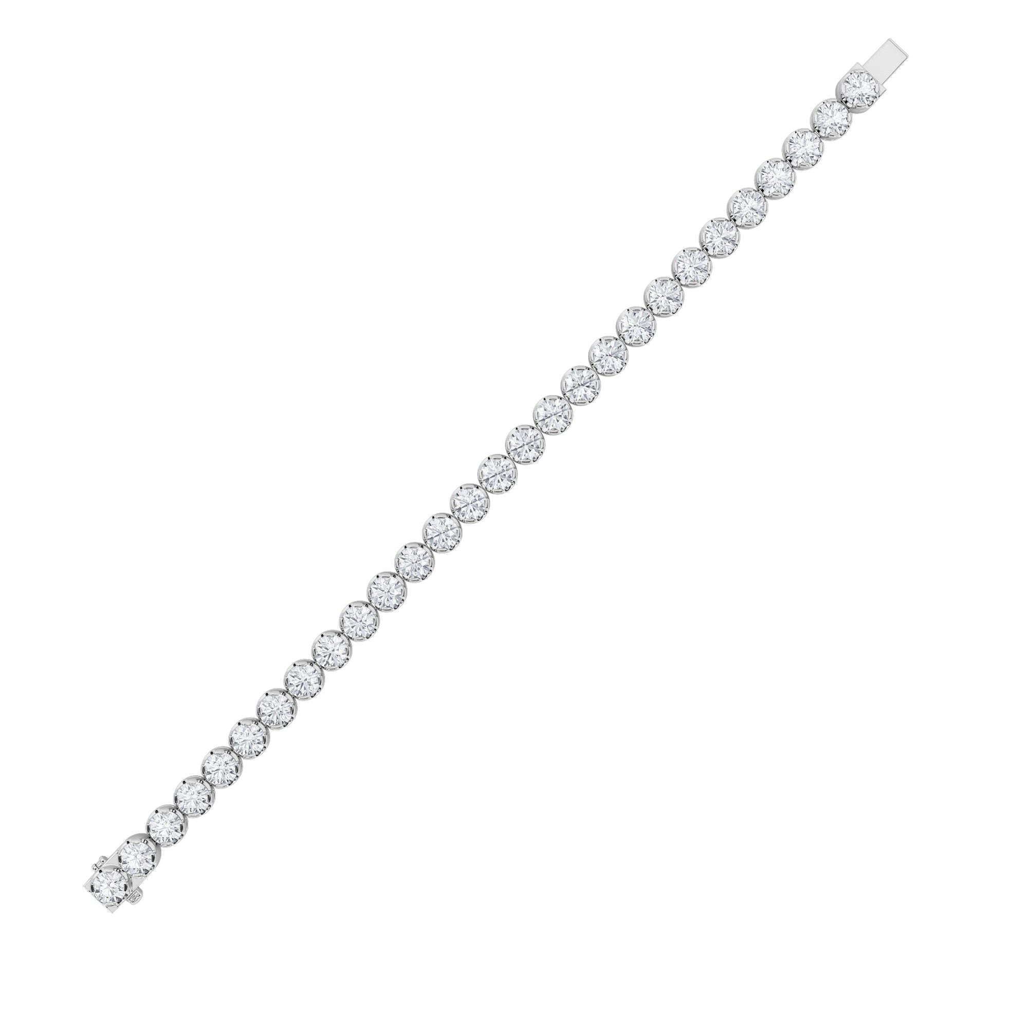 12Cttw Round Shaped Lab Grown Diamond (F/VS)  Bracelet in 14K Gold
