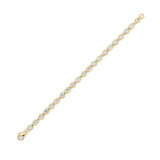 4Cttw Emerald Shaped Lab Grown Diamond (F/VS) Mix Shaped Bezel Set  Bracelet in 14K Gold