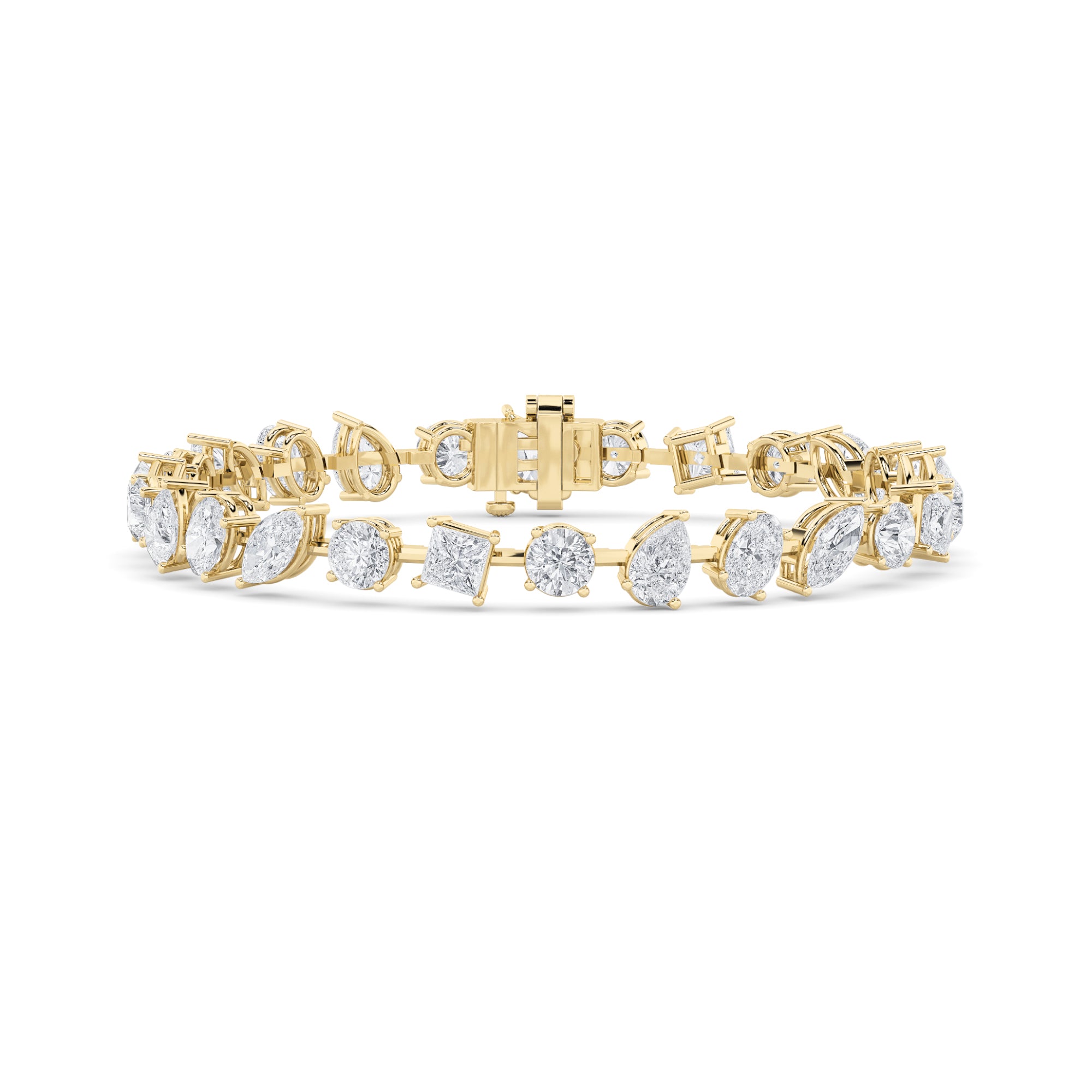 10.25Cttw Round Shaped Lab Grown Diamond (F/VS)  Bracelet in 14K Gold