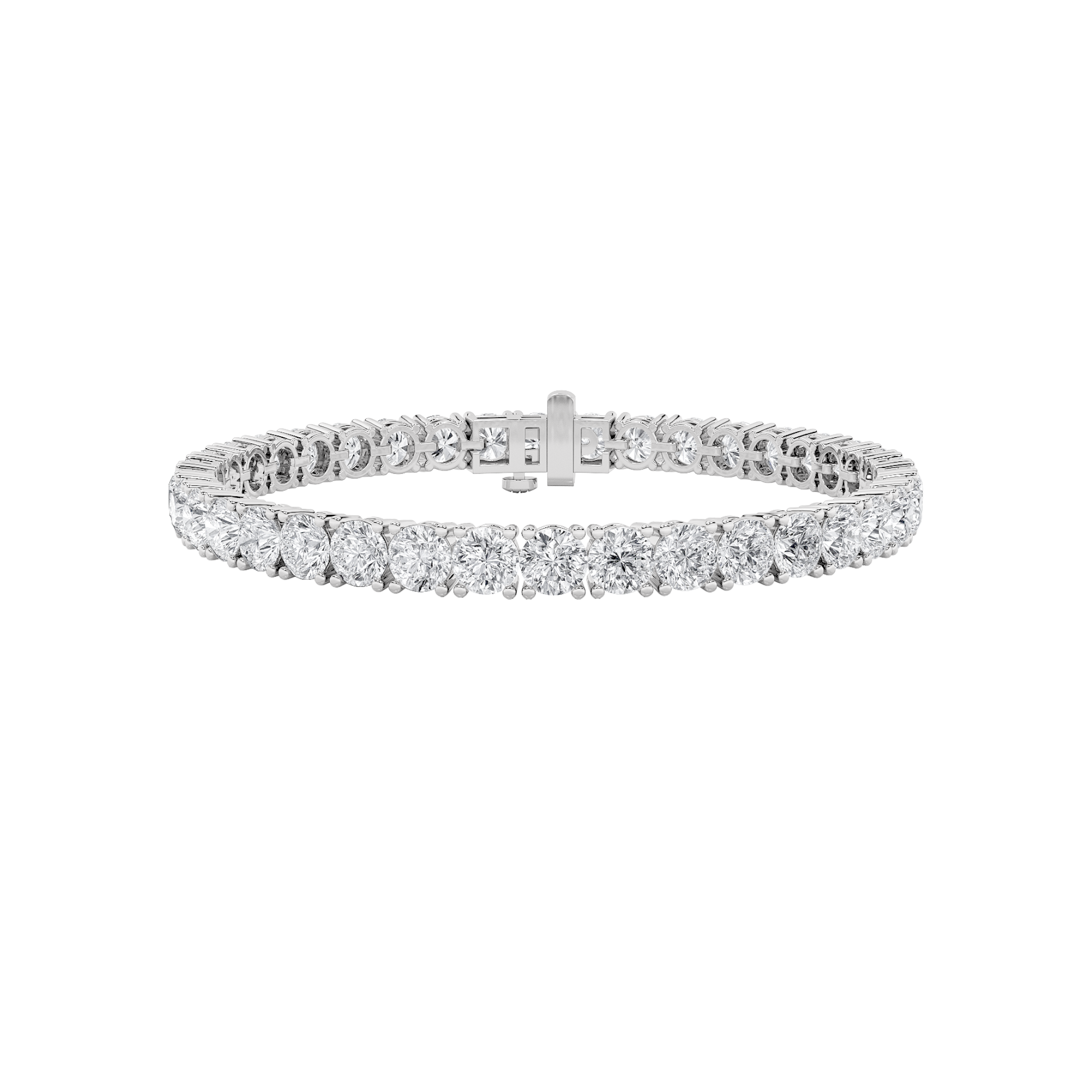 15Cttw Round Shaped Lab Grown Diamond Tennis Bracelet in 14K Gold (G/VS)