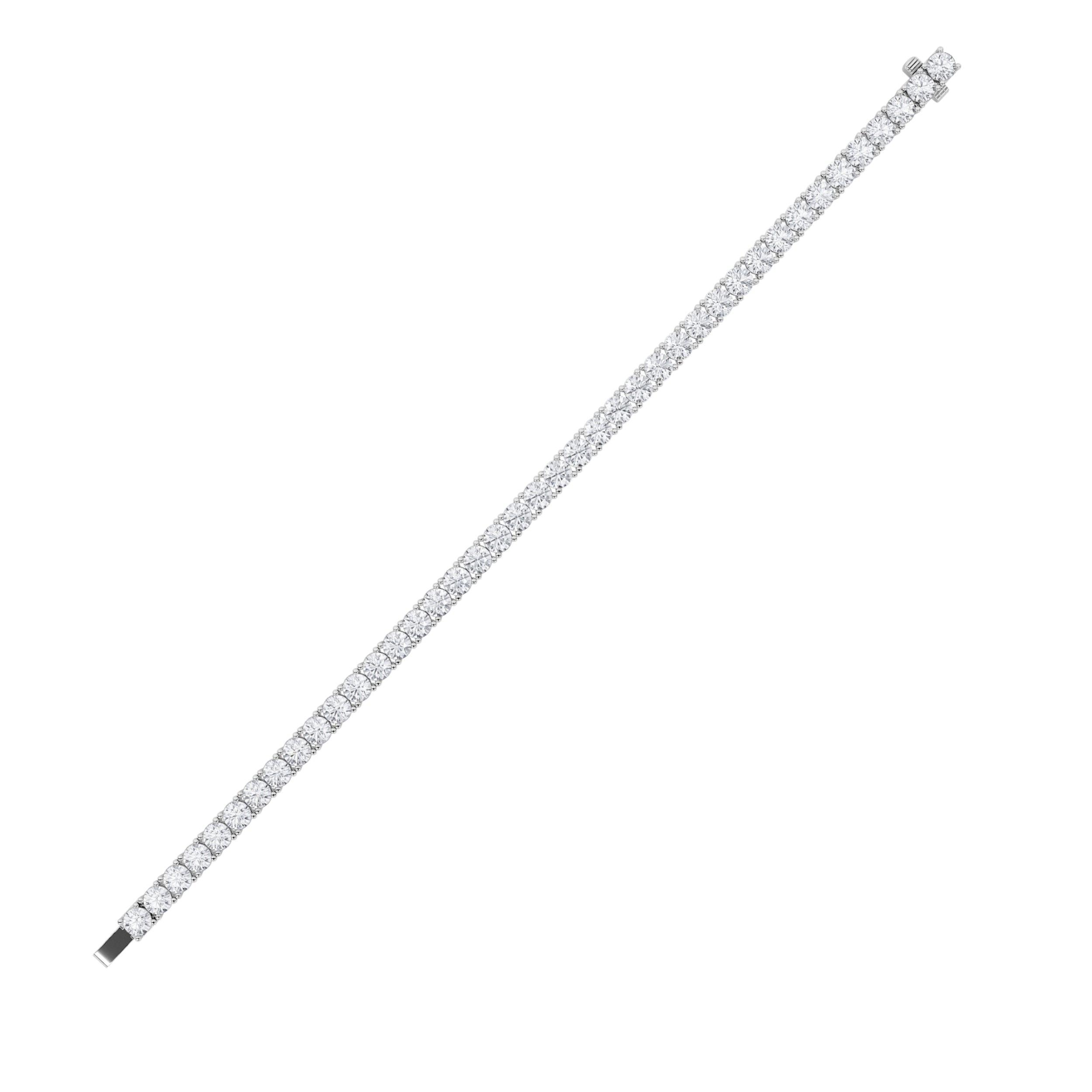 15Cttw Round Shaped Lab Grown Diamond Tennis Bracelet in 14K Gold (G/VS)