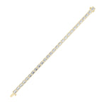 15Cttw Emerald Shaped Lab Grown Diamond (F/VS) East West Bezel Set Bracelet in 14K Gold