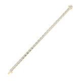 15Cttw Emerald Shaped Lab Grown Diamond (F/VS) East West Bezel Set Bracelet in 14K Gold