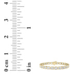 15Cttw Emerald Shaped Lab Grown Diamond (F/VS) East West Bezel Set Bracelet in 14K Gold
