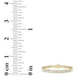 15Cttw Emerald Shaped Lab Grown Diamond (F/VS) East West Bezel Set Bracelet in 14K Gold