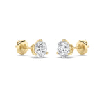 0.75Cttw Round Shaped Lab Grown Diamond (F/VS) Three Prong Martini Stud Earrings in 14K Gold