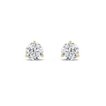 1.5Cttw Round Shaped Lab Grown Diamond (F/VS) Three Prong Martini Stud Earrings in 14K Gold