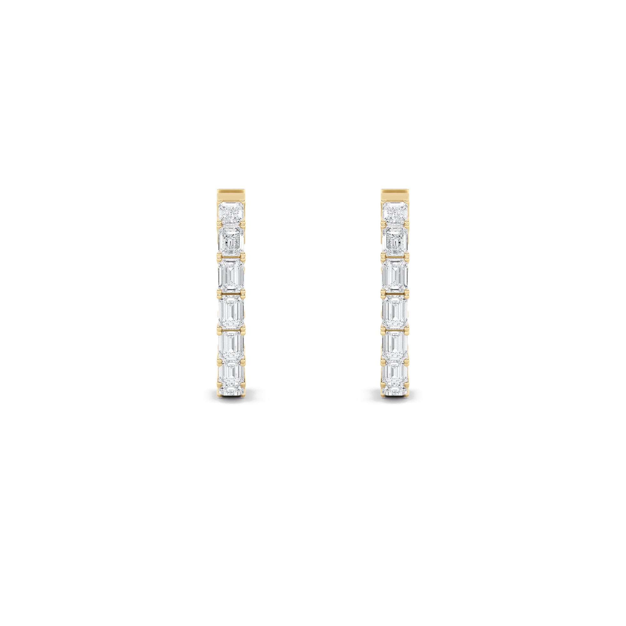 3.5Cttw Emerald Shaped Lab Grown Diamond (F/VS)  Earrings in 14K Gold