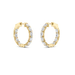 4Cttw Oval Shaped Lab Grown Diamond (F/VS) Inside Out Hoop Earrings in 14K Gold