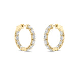 4Cttw Oval Shaped Lab Grown Diamond (F/VS) Inside Out Hoop Earrings in 14K Gold