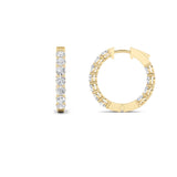 4Cttw Round Shaped Lab Grown Diamond (F/VS) Inside Out Hoop Earrings in 14K Gold