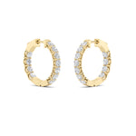 4Cttw Round Shaped Lab Grown Diamond (F/VS) Inside Out Hoop Earrings in 14K Gold