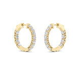 4Cttw Round Shaped Lab Grown Diamond (F/VS) Inside Out Hoop Earrings in 14K Gold