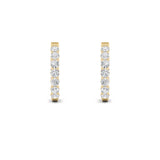 4Cttw Round Shaped Lab Grown Diamond (F/VS) Inside Out Hoop Earrings in 14K Gold