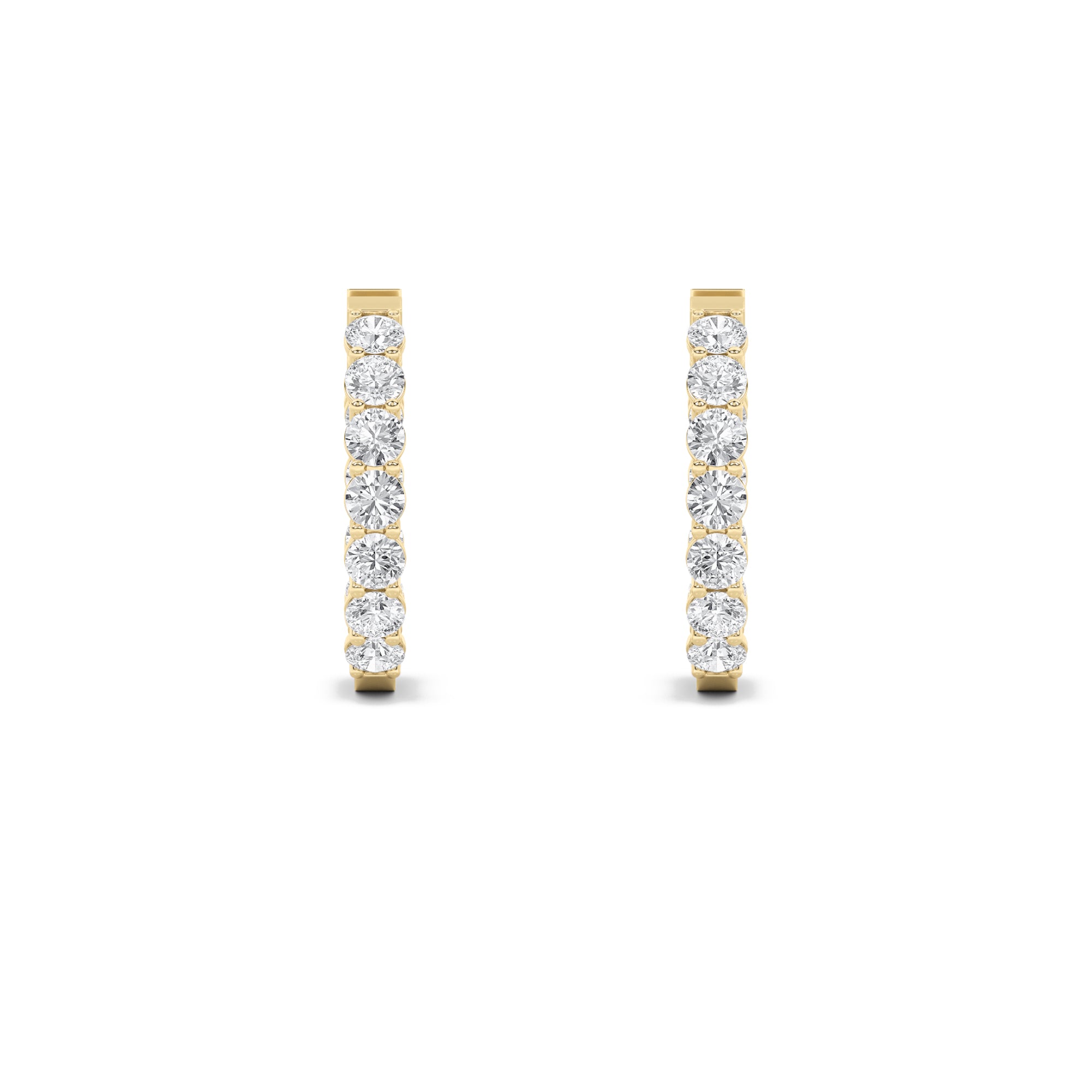 4Cttw Round Shaped Lab Grown Diamond (F/VS) Inside Out Hoop Earrings in 14K Gold
