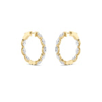 4Cttw Marquise Shaped Lab Grown Diamond (F/VS) Inside Out Hoop Earrings in 14K Gold
