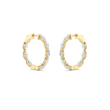 4Cttw Marquise Shaped Lab Grown Diamond (F/VS) Inside Out Hoop Earrings in 14K Gold