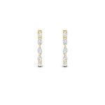 4Cttw Marquise Shaped Lab Grown Diamond (F/VS) Inside Out Hoop Earrings in 14K Gold