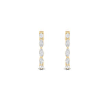 4Cttw Marquise Shaped Lab Grown Diamond (F/VS) Inside Out Hoop Earrings in 14K Gold