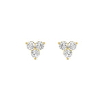 1.5Cttw Round Shaped Lab Grown Diamond (F/VS) Three Stone Earrings in 14K Gold