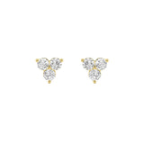 1.5Cttw Round Shaped Lab Grown Diamond (F/VS) Three Stone Earrings in 14K Gold