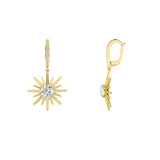2Cttw Round Shaped Lab Grown Diamond (F/VS) Dangle Earrings in 14K Gold