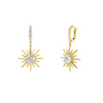 2Cttw Round Shaped Lab Grown Diamond (F/VS) Dangle Earrings in 14K Gold