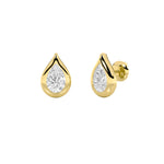 2Cttw Pear Shaped Lab Grown Diamond (F/VS) Stud Earrings in 14K Gold