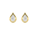 2Cttw Pear Shaped Lab Grown Diamond (F/VS) Stud Earrings in 14K Gold