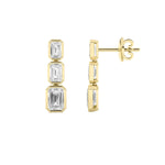 Emerald Lab Grown Diamond Ear Earrings in 14K Gold