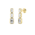 Emerald Lab Grown Diamond Ear Earrings in 14K Gold