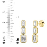 Emerald Lab Grown Diamond Ear Earrings in 14K Gold