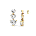 Heart Lab Grown Diamond (F/VS ) Ear Earrings in 14K Gold