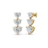 Heart Lab Grown Diamond (F/VS ) Ear Earrings in 14K Gold