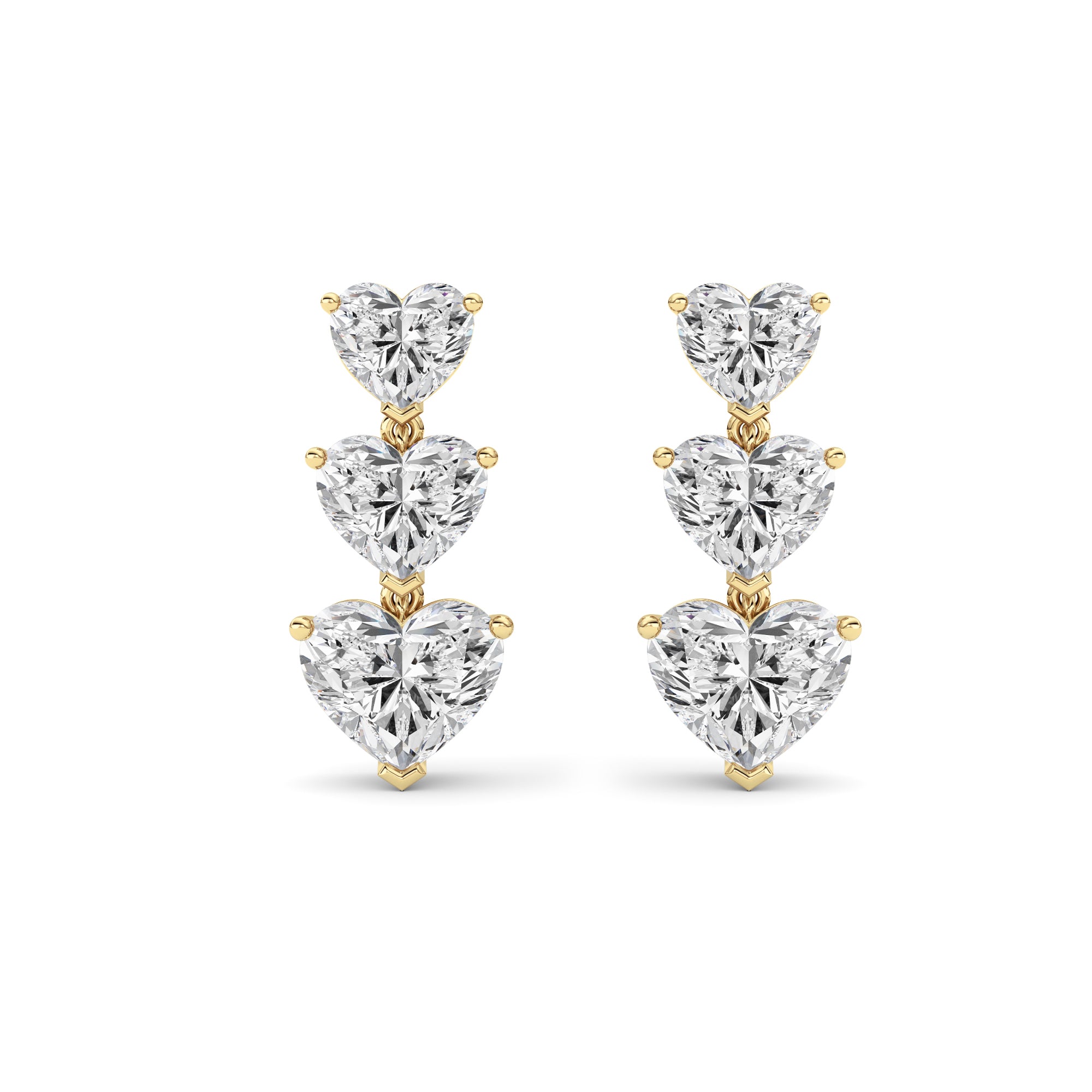 Heart Lab Grown Diamond (F/VS ) Ear Earrings in 14K Gold
