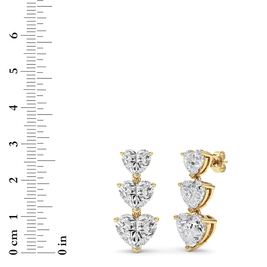 Heart Lab Grown Diamond (F/VS ) Ear Earrings in 14K Gold