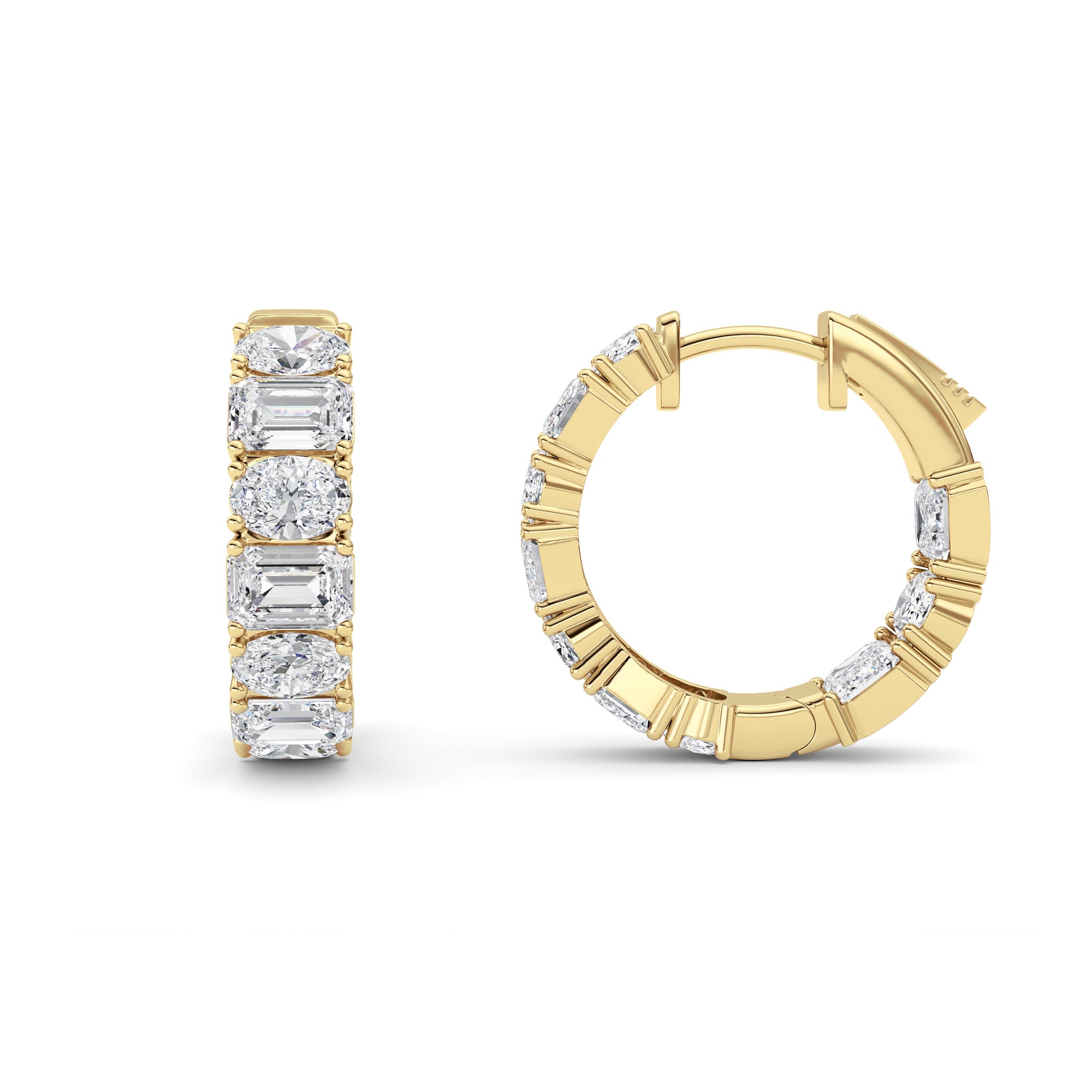 Emerald Lab Grown Diamond (F/VS ) Ear Earrings in 14K Gold
