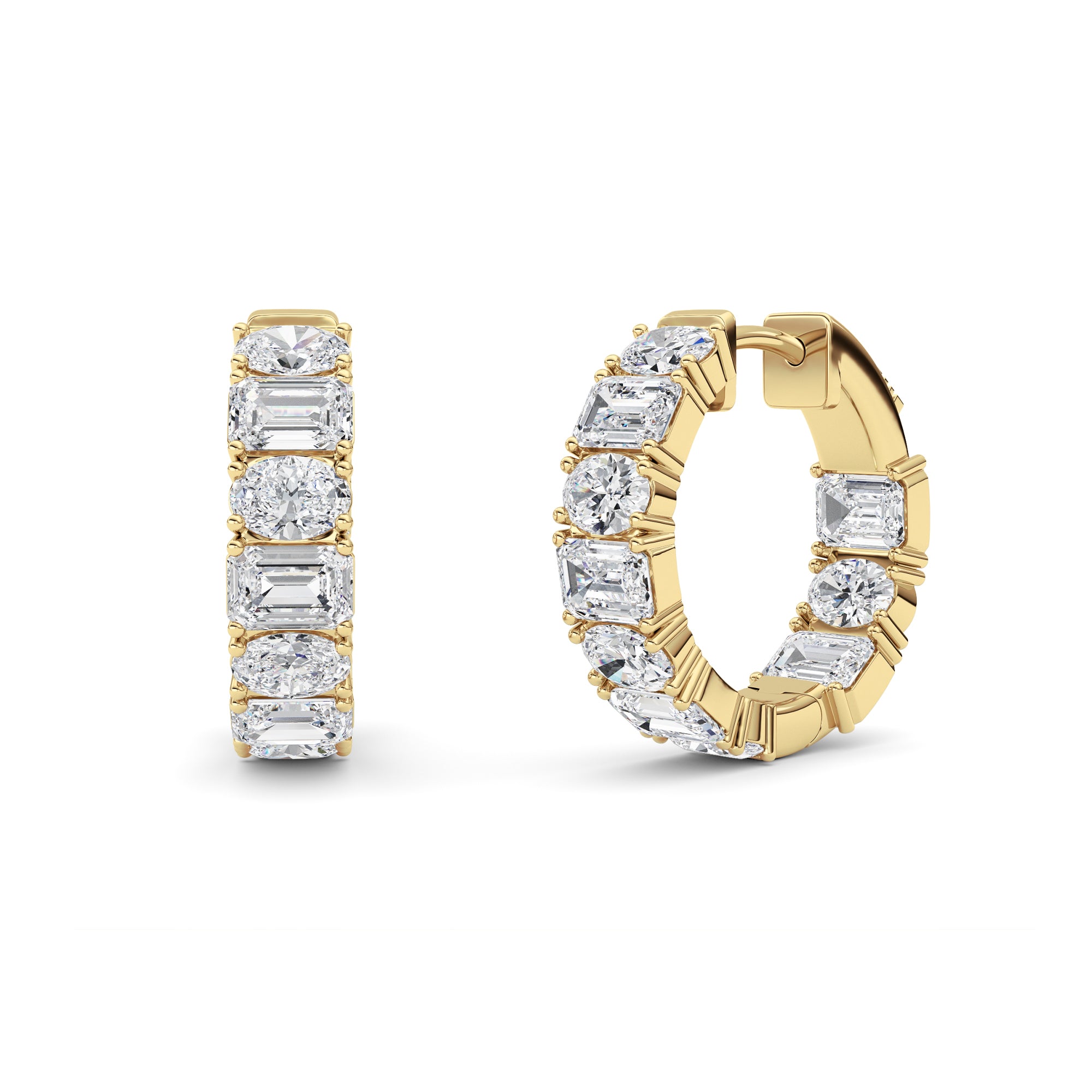 Emerald Lab Grown Diamond (F/VS ) Ear Earrings in 14K Gold