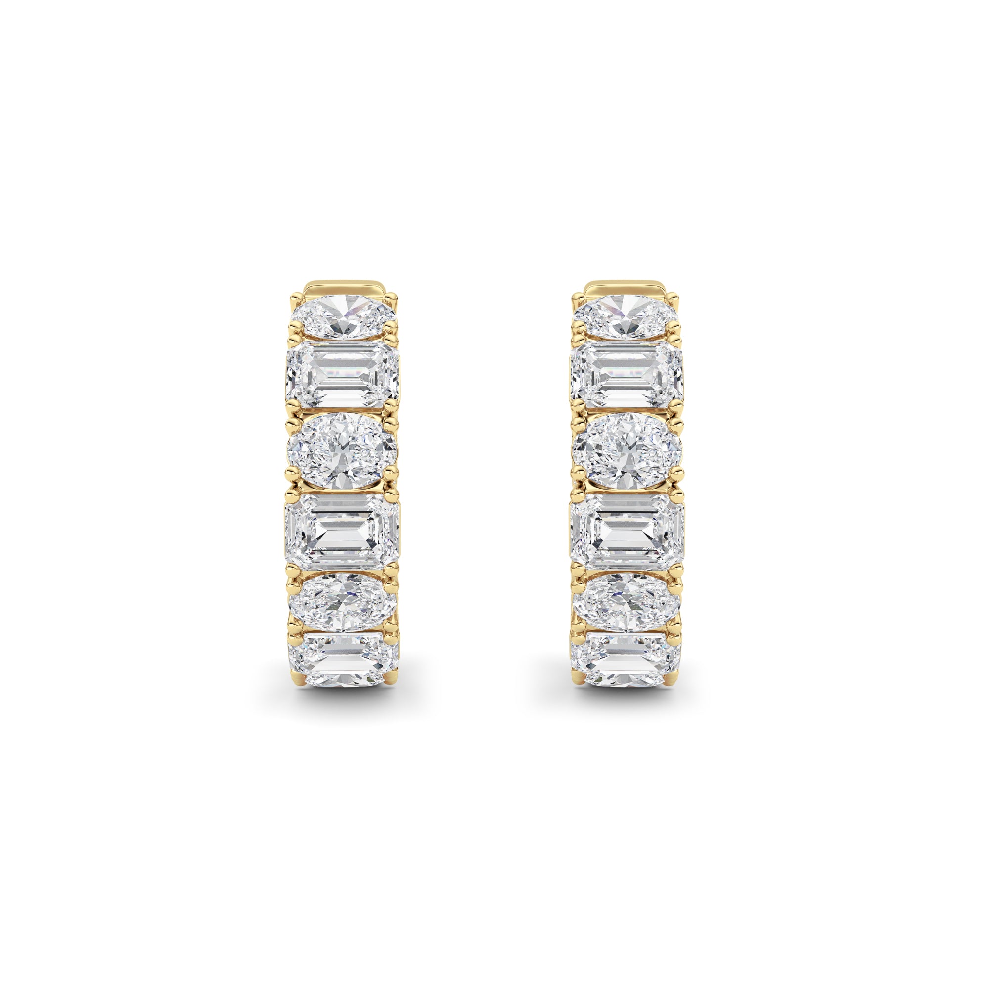 Emerald Lab Grown Diamond (F/VS ) Ear Earrings in 14K Gold