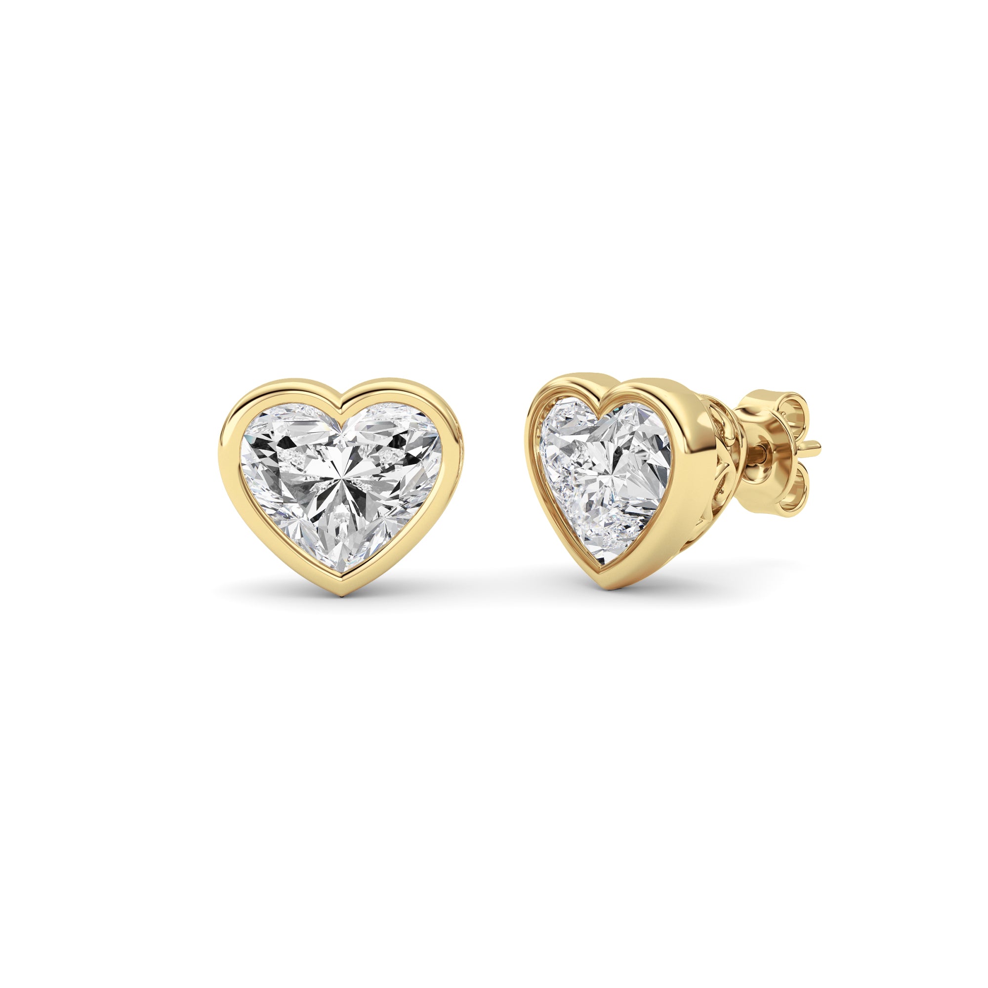 Heart Lab Grown Diamond (F/VS ) Ear Earrings in 14K Gold