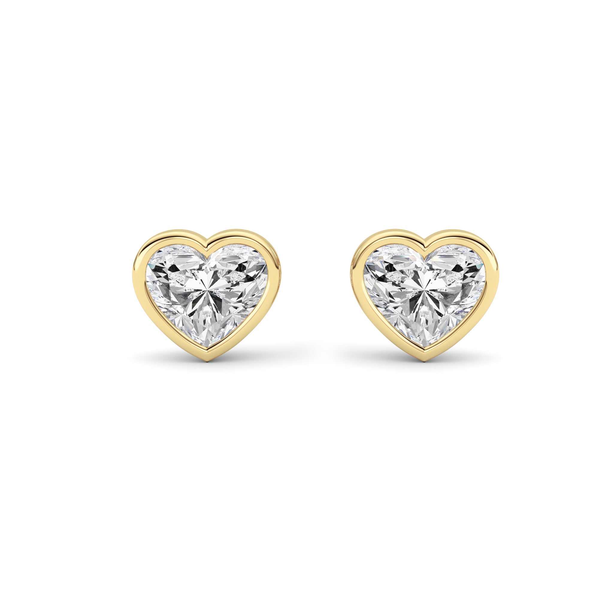 Heart Lab Grown Diamond (F/VS ) Ear Earrings in 14K Gold