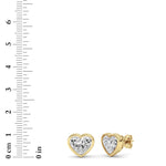 Heart Lab Grown Diamond (F/VS ) Ear Earrings in 14K Gold